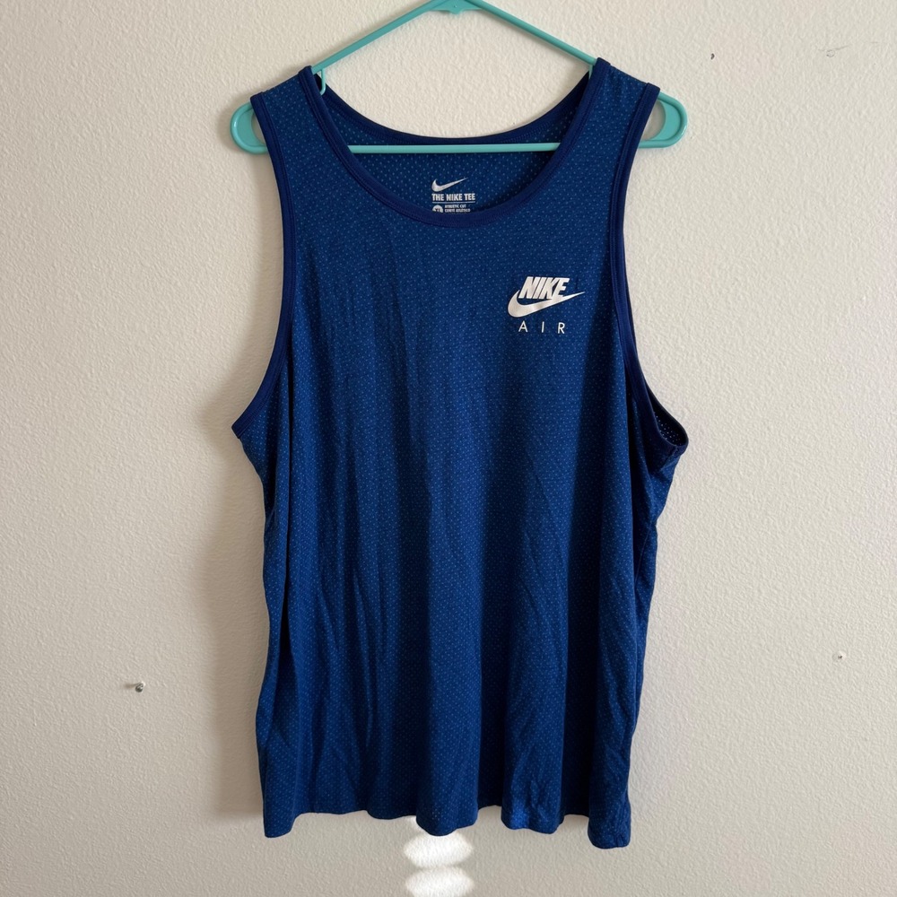 Nike Air Mens Blue Tri-Blend Athletic Cut Tank Top XL Sleeveless Shirt